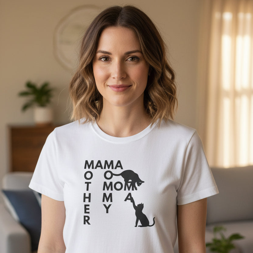 Mama Mom Mother Cat Tee | Cat Mom Graphic Shirt