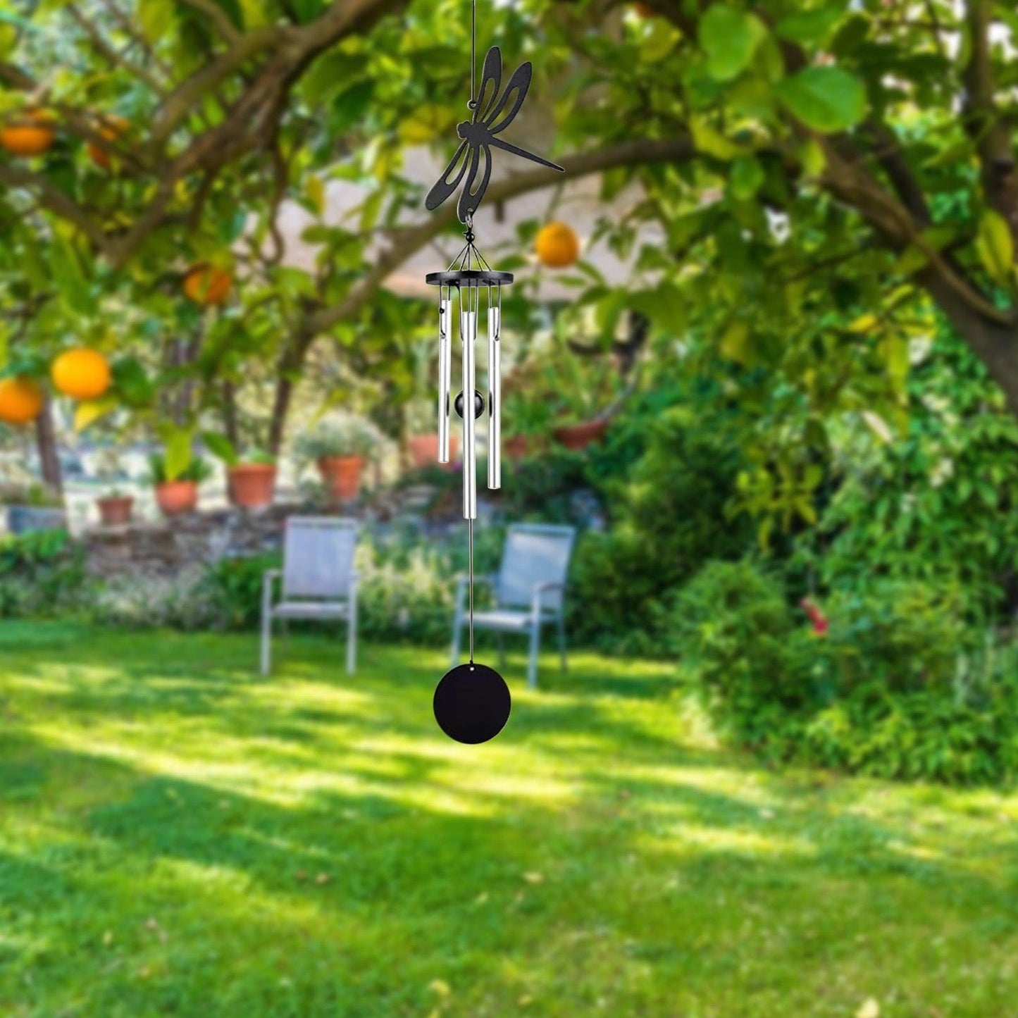 Memorial Butterfly Wind Chimes Angel  Wings Flying Bird Wind Chimes Garden Art Wings Wind Chime Patio Hummingbird Wind Chime Garden Hanging Decoration Outdoor Large Chimes For Patio  Porch Yard Black