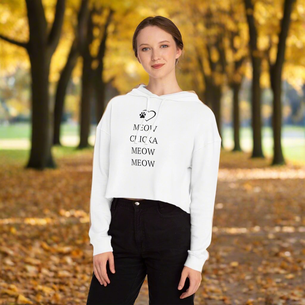 Meow Chicka Meow Meow Cropped Hooded Sweatshirt