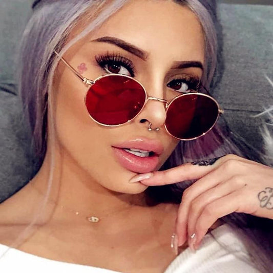 Metal Oval Sunglasses For Women New Designer Glasses For Women/Men Vintage Small Oval Sunglasses for Women Men Oval Sunglasses for Women Vintage Metal Frame Glasses Anti Reflective Retro Eyeglasses