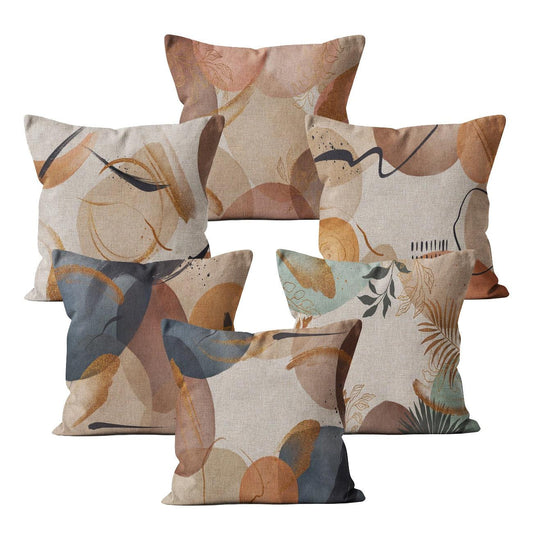 Modern Floral Pillow Cover Linen Cotton Pillowcase Decorative Cushion Cover For Home Chair Garden Sofa Decor Throw Pillow Cover Flower Floral Pillow Case Square Decorative Cushion Cover for Sofa Couch Home Bedroom Indoor Outdoor Pillowcase