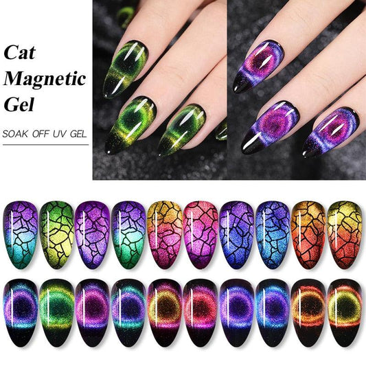 Modern Styllish Elegant 9D Cat Magnetic Nail Gel Polish UV LED  Permanent Elegant Colorful Charming Effect For Womens