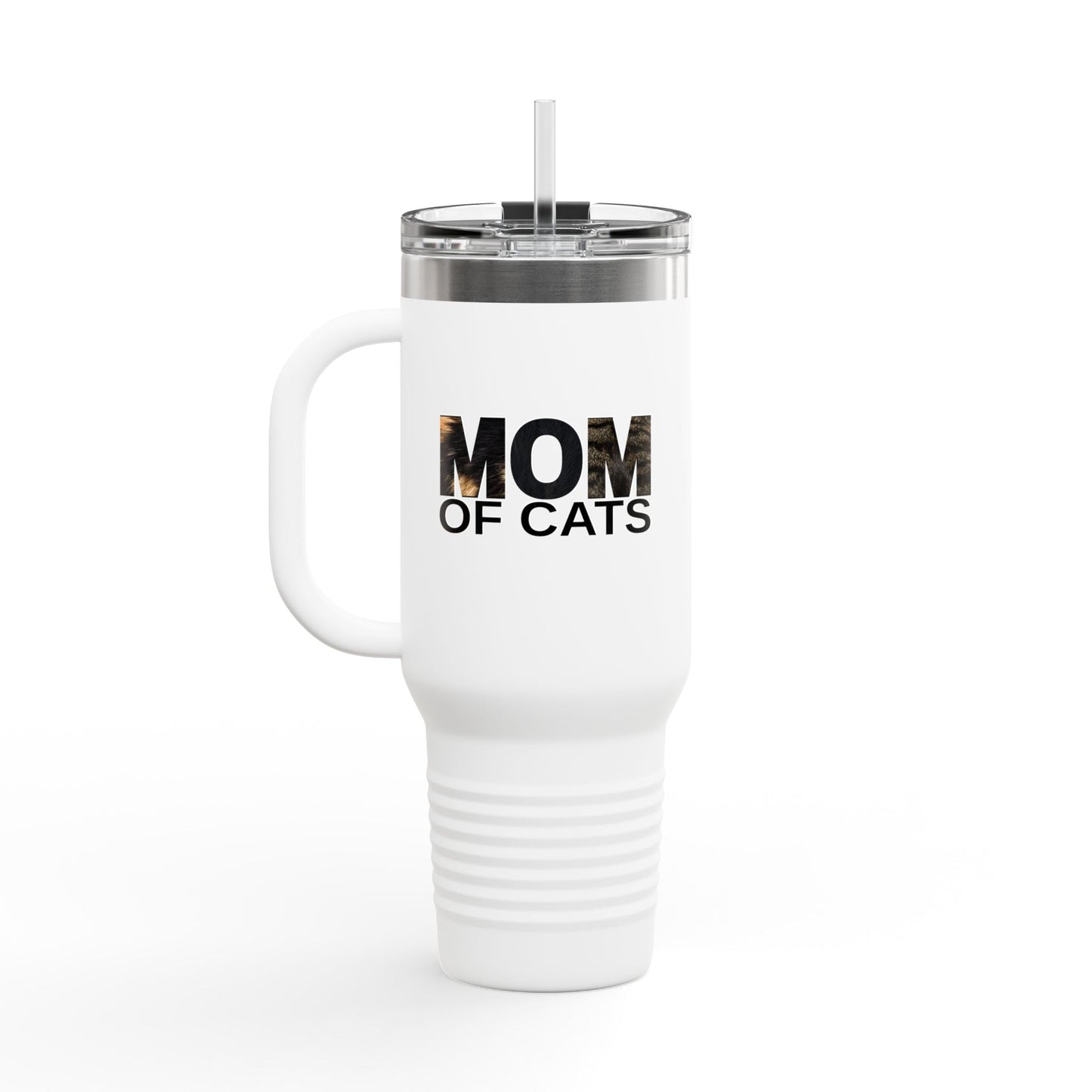Mom of Cats Insulated Travel Mug - 40oz Coffee Tumbler for Cat Lovers