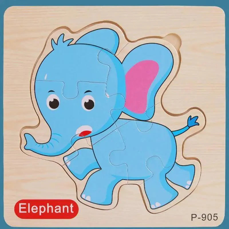 Montessori Games Baby Animals/traffic Kid's Cognition Puzzles Toys Wooden Cartoon Cognition Puzzle Toys Matching Education Game
