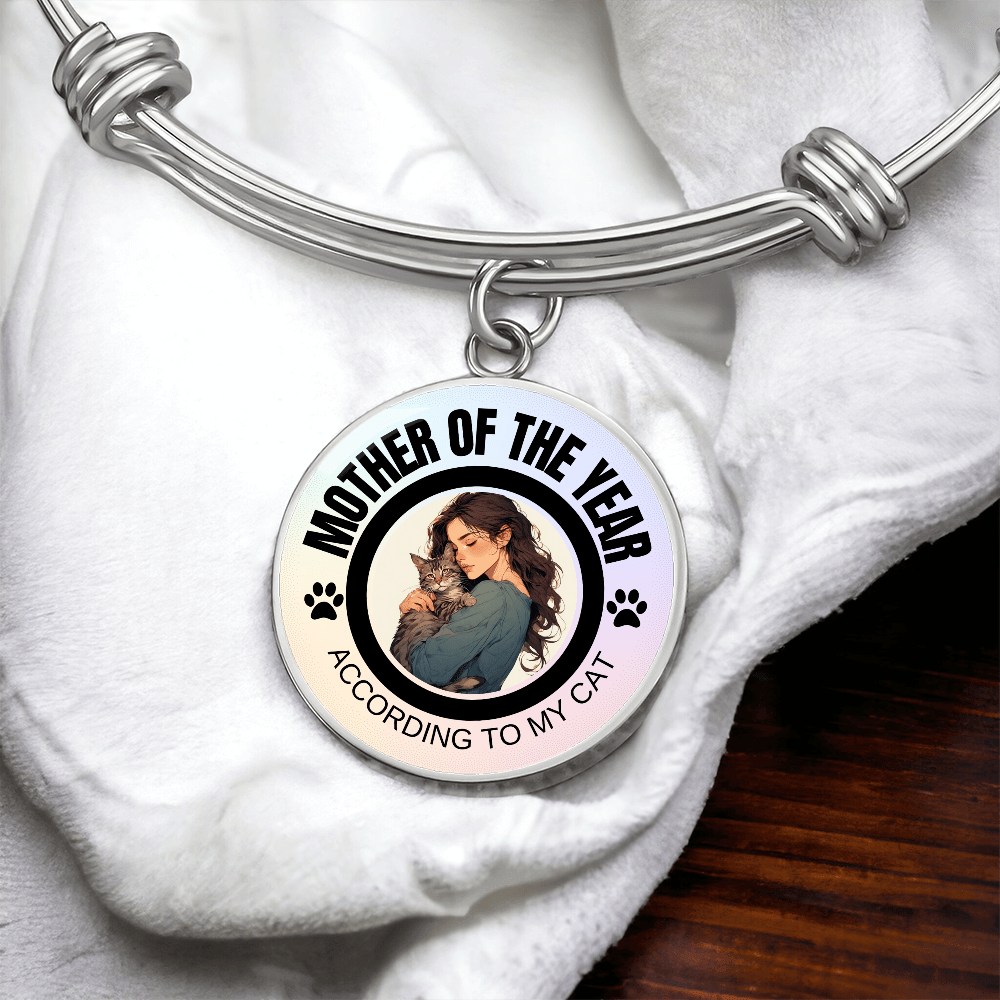 Mother of the Year Cat-Themed Bracelet