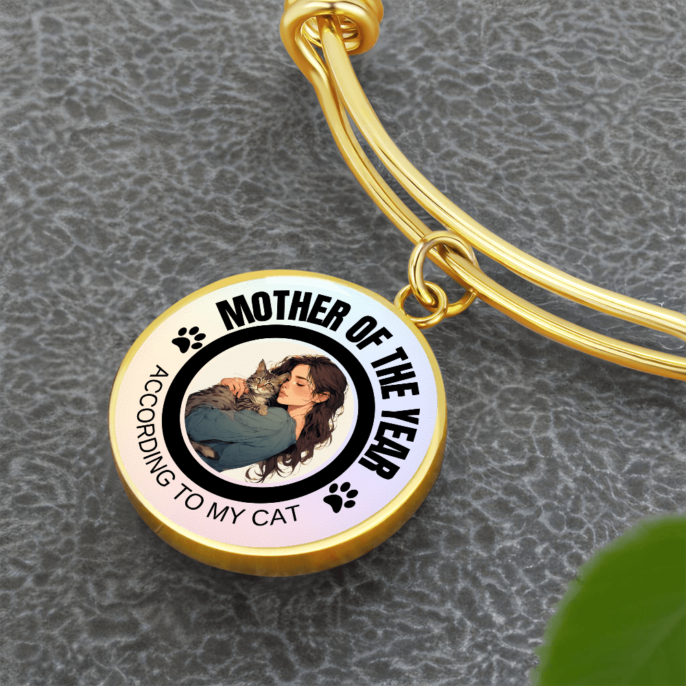 Mother of the Year Cat-Themed Bracelet