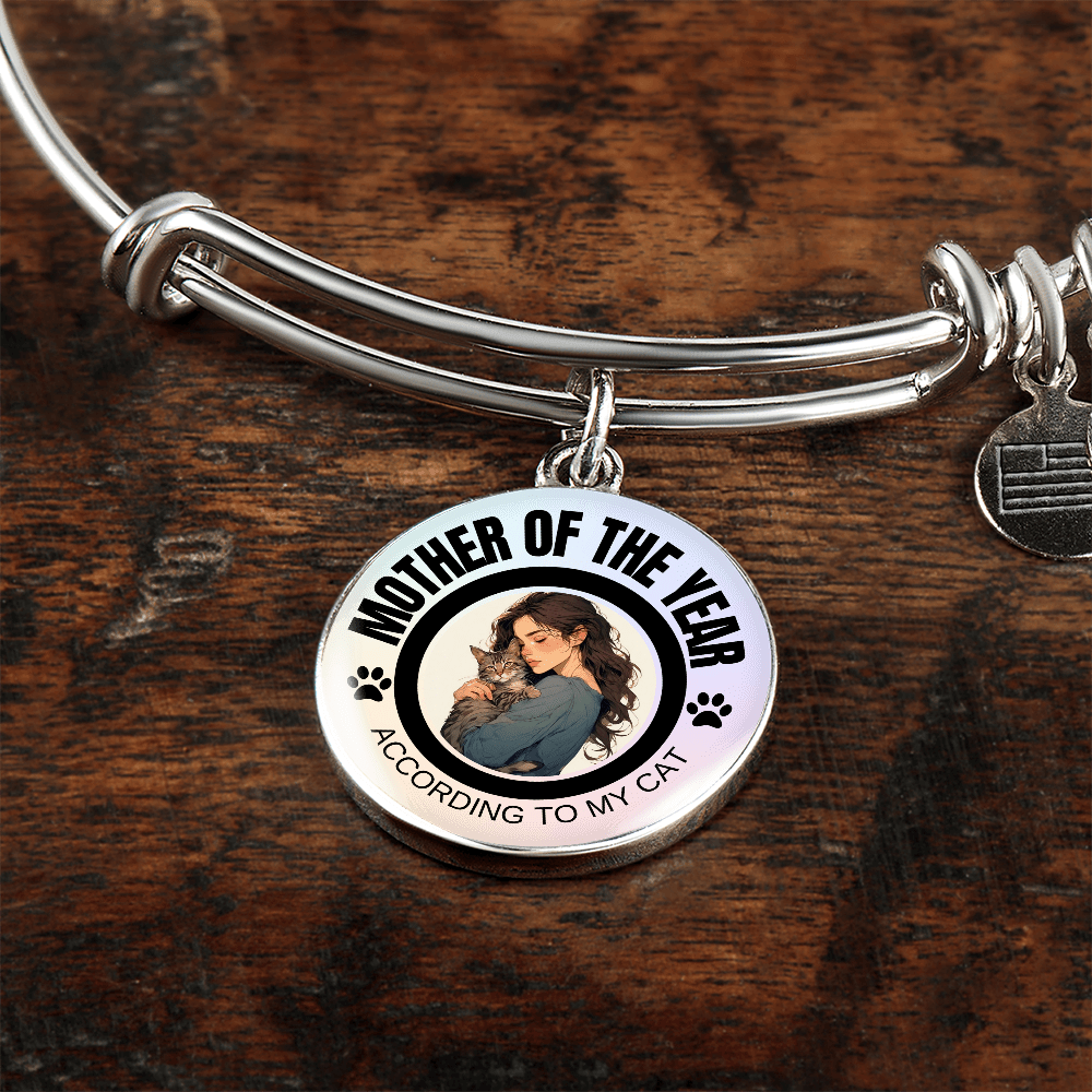 Mother of the Year Cat-Themed Bracelet
