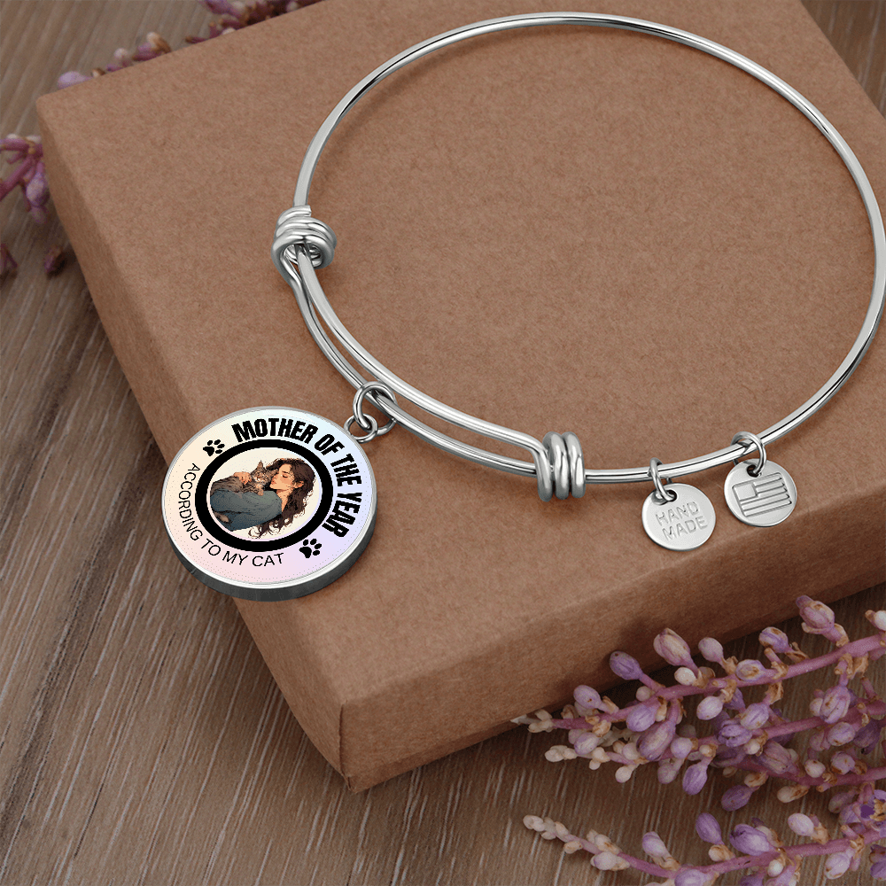 Mother of the Year Cat-Themed Bracelet