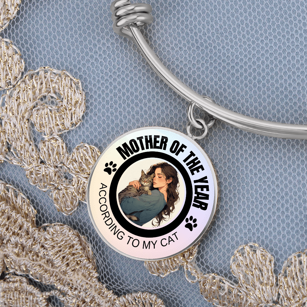 Mother of the Year Cat-Themed Bracelet