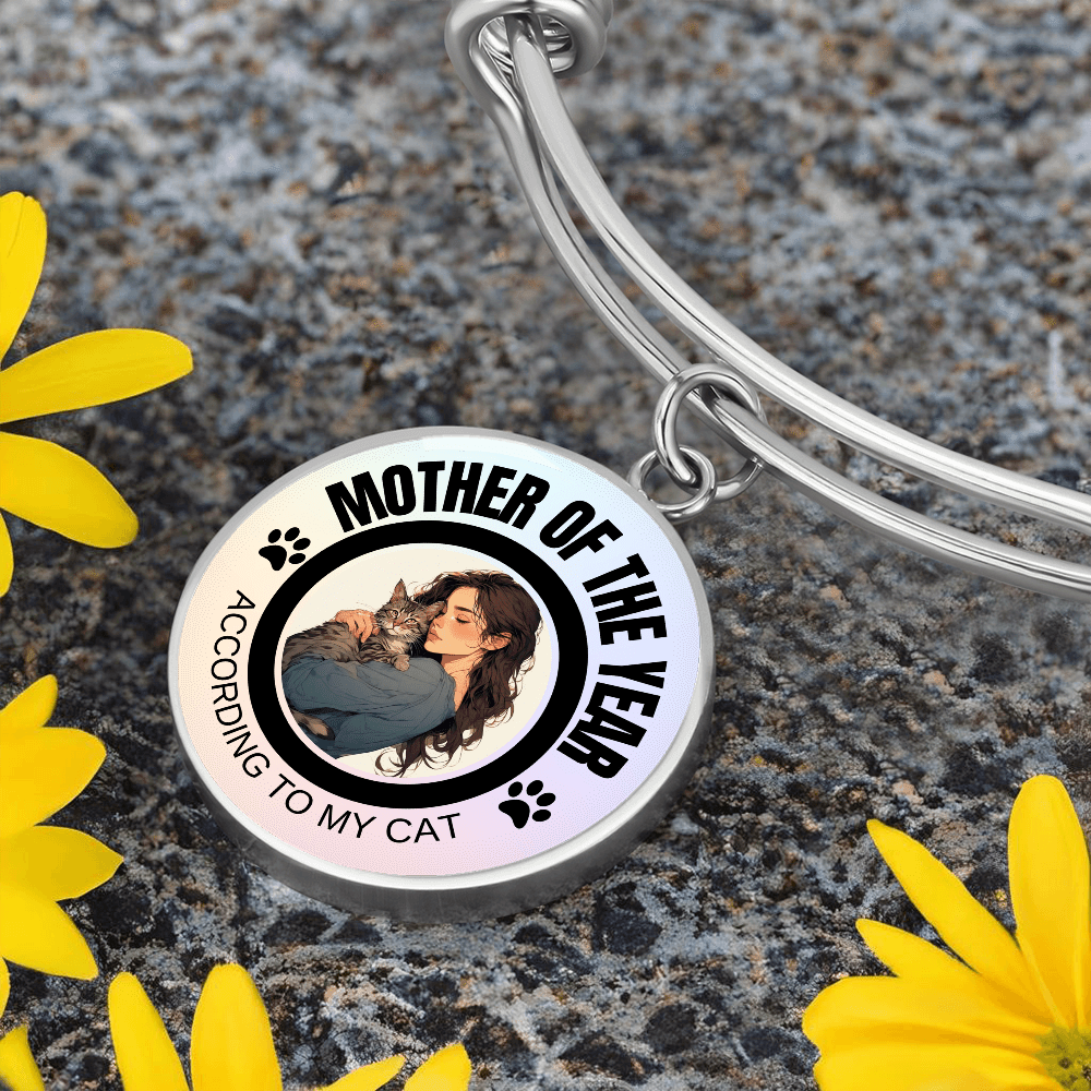 Mother of the Year Cat-Themed Bracelet