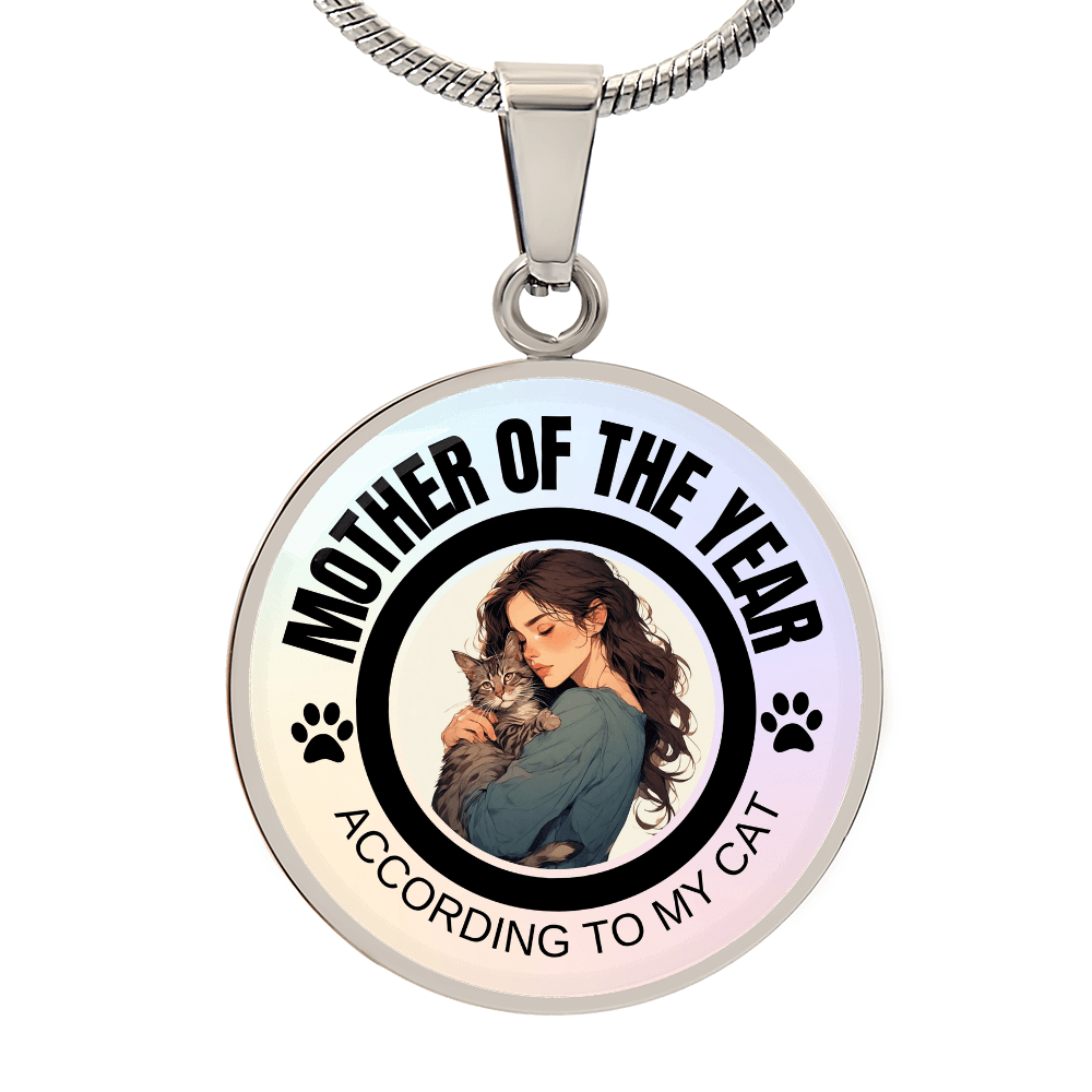 Mother of the Year Cat-Themed Necklace for Cat Lovers