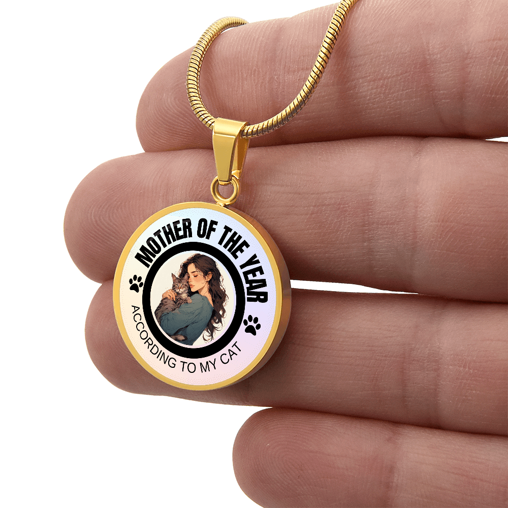 Mother of the Year Cat-Themed Necklace for Cat Lovers