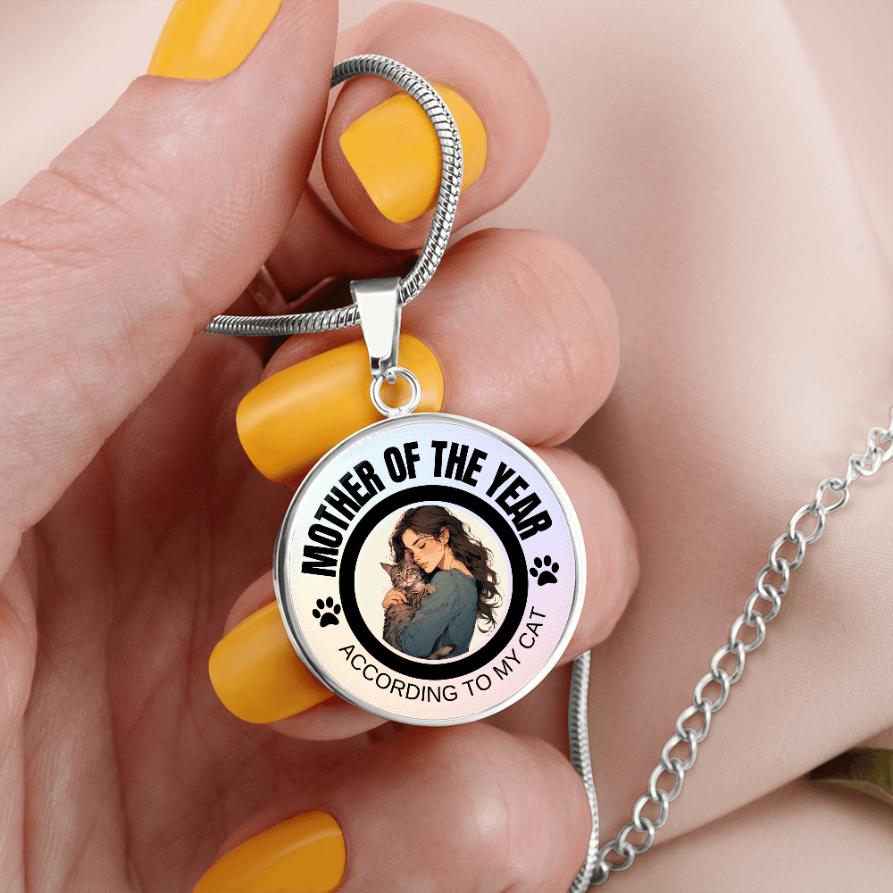 Mother of the Year Cat-Themed Necklace for Cat Lovers
