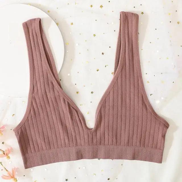 New Comfortable Seamless Sports Bras For Women And Girls Top Female Brassiere Deep V Sexy Women's Underwear Backless