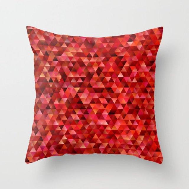 New Creative Red Cushion Case Hot Modern Home Outdoor Decorative Geometry Square Pillow Case Decorative Pillows Case Sofa Couch Seat Polyester Pillows Covers 45x45CM