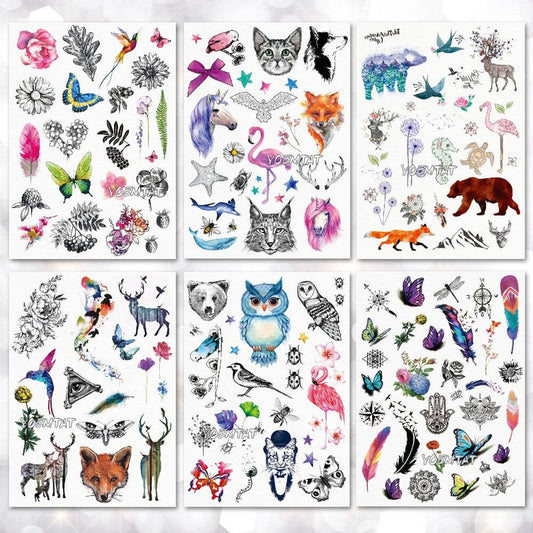New Different Animals Waterproof Temporary Sticker Tattoo Cute Little Colorful Children Tattoos