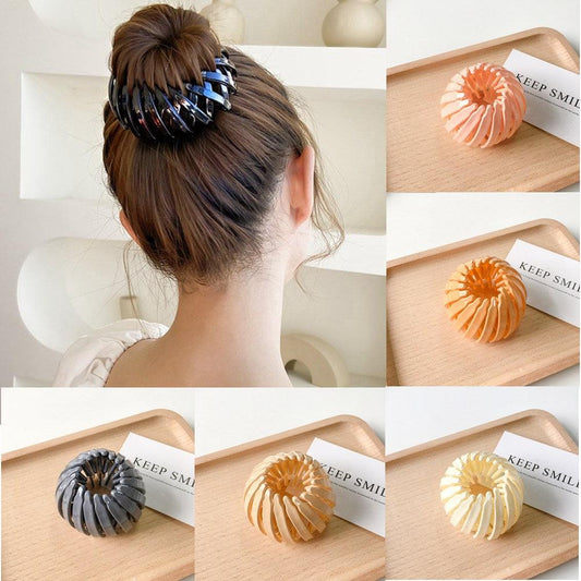 New Fashion Women Bun Hair Claw Horsetail Buckle Hair Clip Bird Nest Expanding Hair Accessories Female Ponytail Hair Accessories For Women