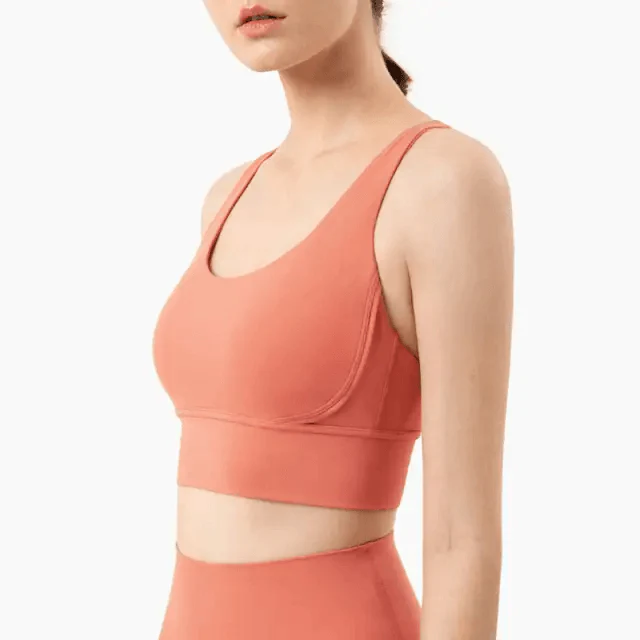 New High Quality Fabric Nylon Breathable Women Yoga Tops Bra Solid Color And Sports Wear Outdoor Exercise Clothes For Ladies