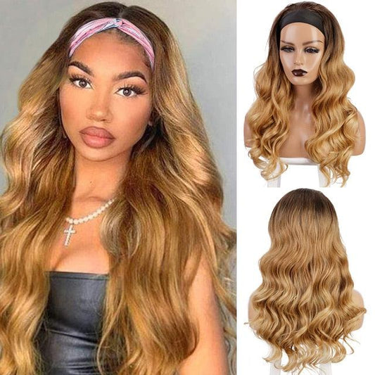 Long Body Wave Black Wig Synthetic Wigs for Black Women Middle Part Brown Red Pink Purple Cosplay Hair Wigs For Black Women Cosplay Wigs For Women