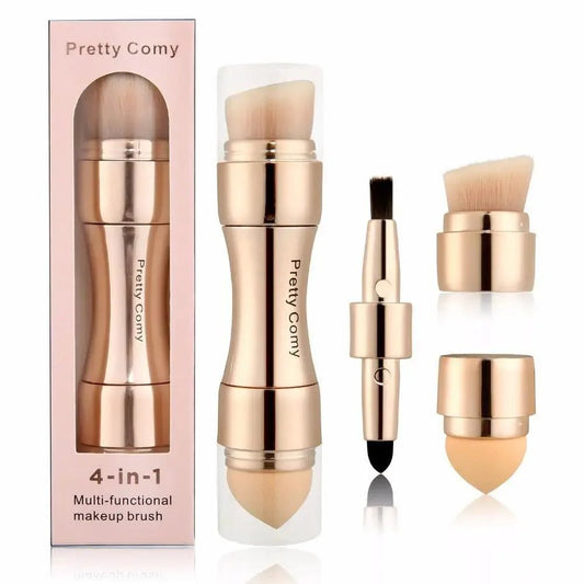 New Vintage Style 4 In 1 Makeup Brushes For Foundation, Eyebrow Shadow, Eyeliner Blush Powder, Brush Cosmetic And Concealer Professional Makeup Brush