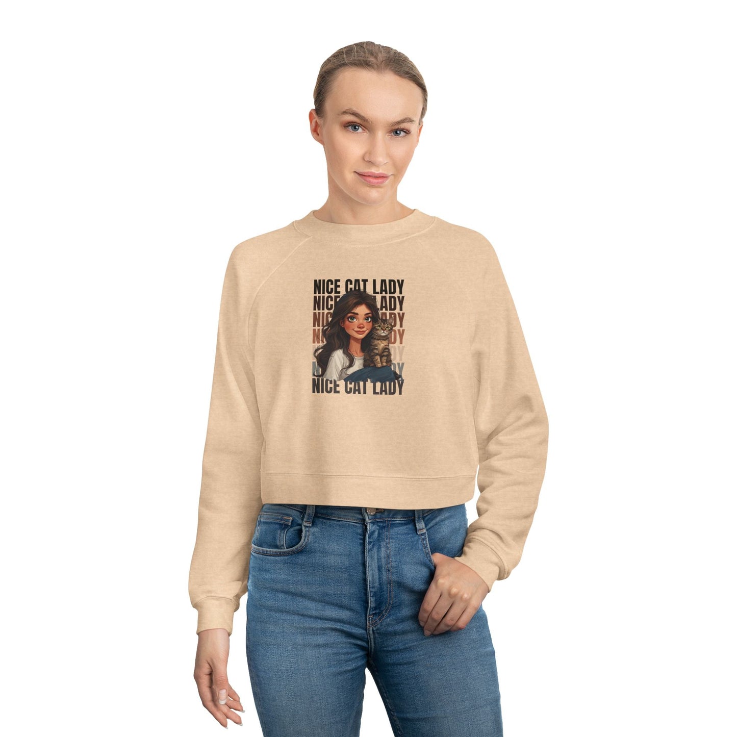 Nice Cat Lady Cropped Pullover