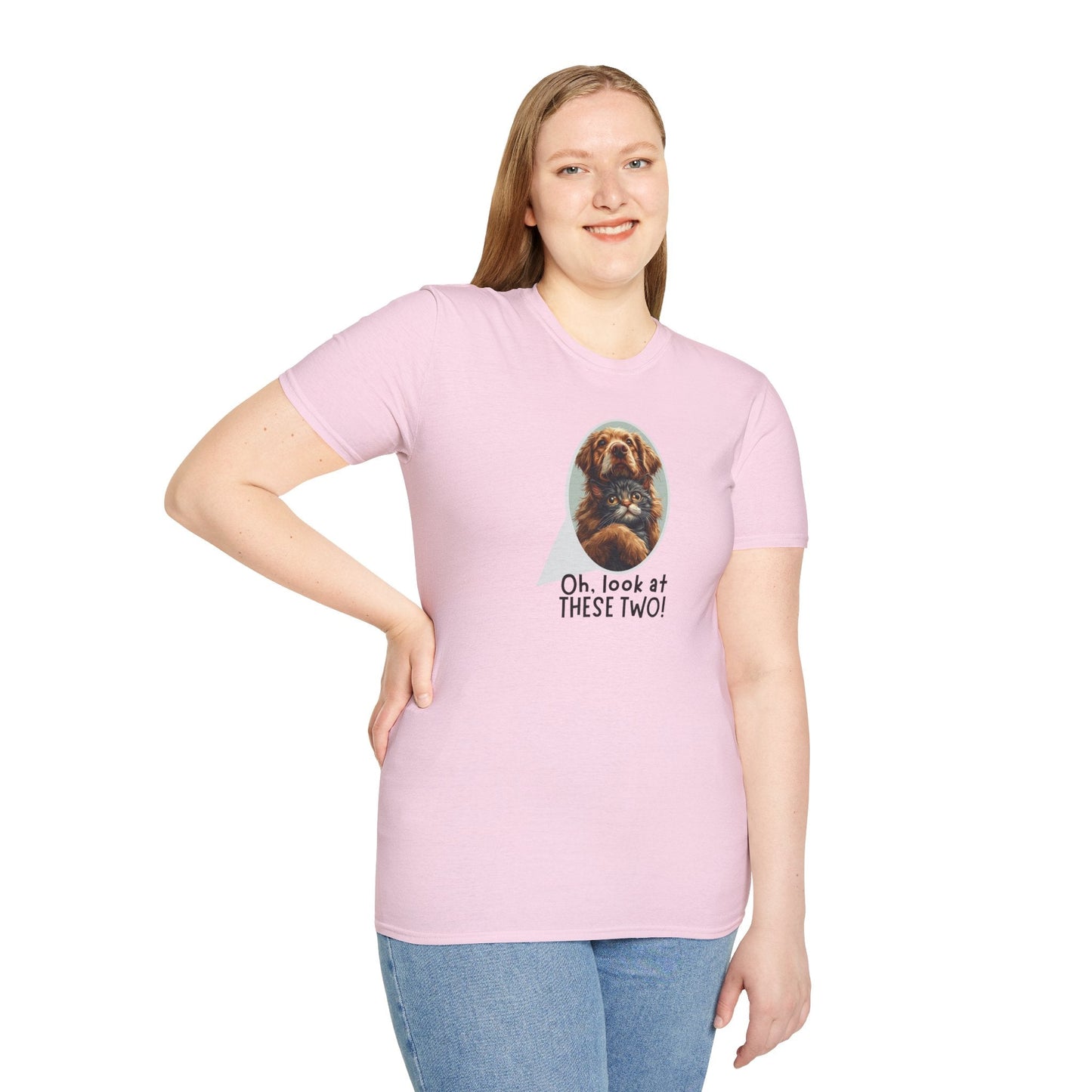 Oh Look at These Two T-Shirt - Unisex Softstyle Tee for Trendy Comfort