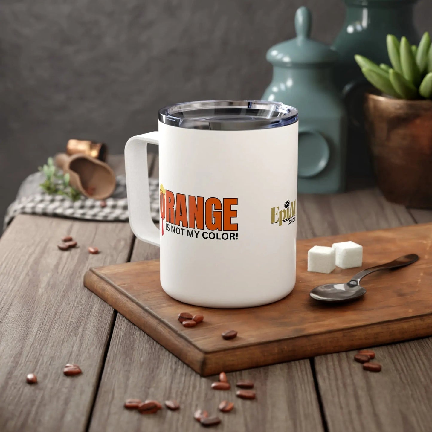 Orange Is Not My Color Insulated Coffee Mug | Funny 10oz Travel Mug