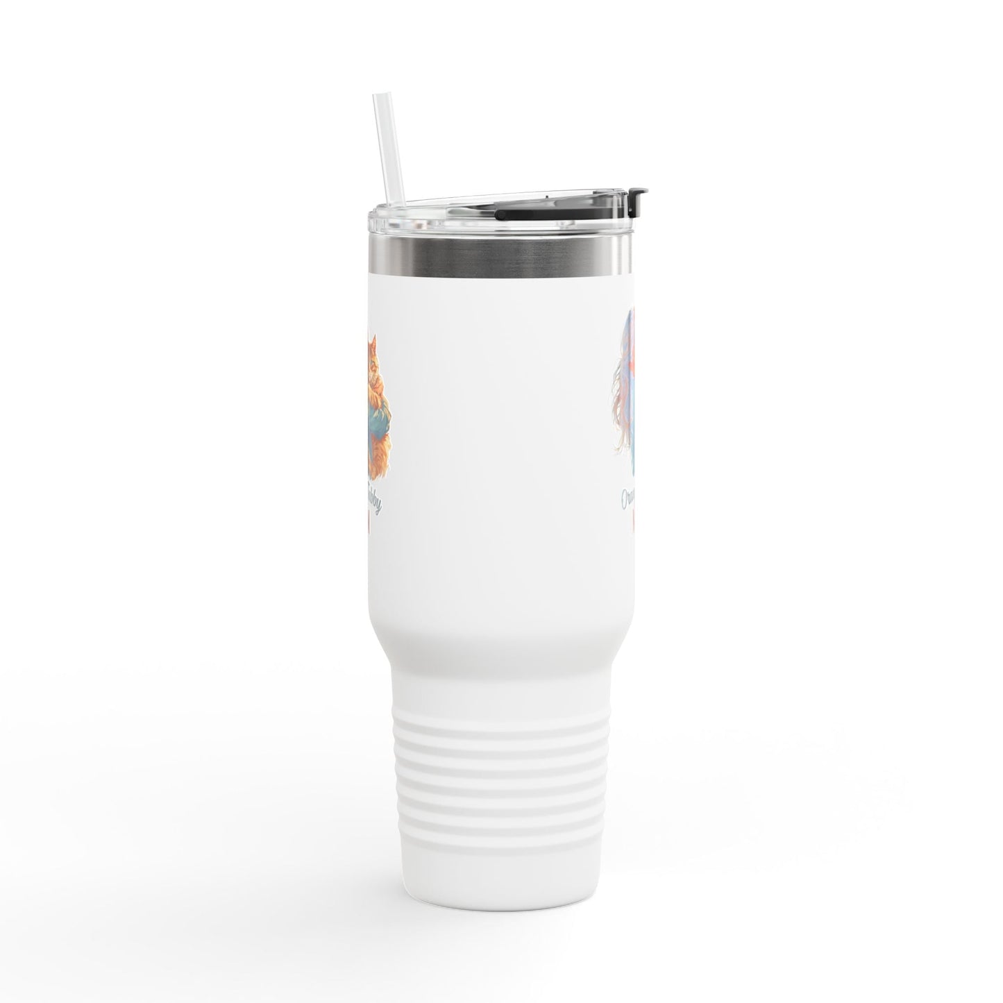 Orange Tabby Mom Insulated Travel Mug - 40oz Cat Lover's Mug