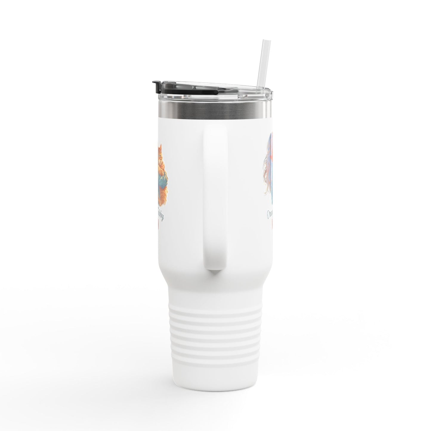Orange Tabby Mom Insulated Travel Mug - 40oz Cat Lover's Mug