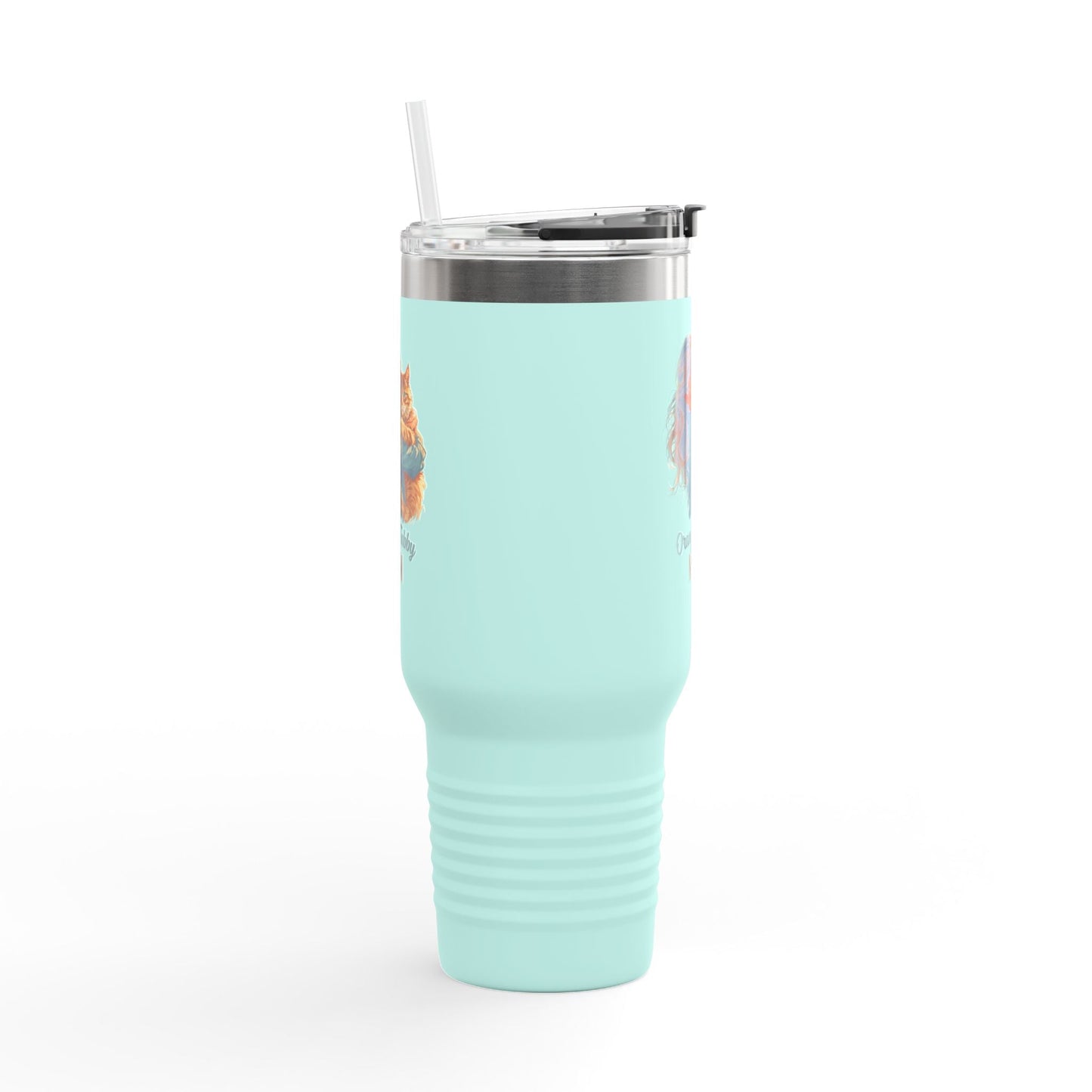 Orange Tabby Mom Insulated Travel Mug - 40oz Cat Lover's Mug