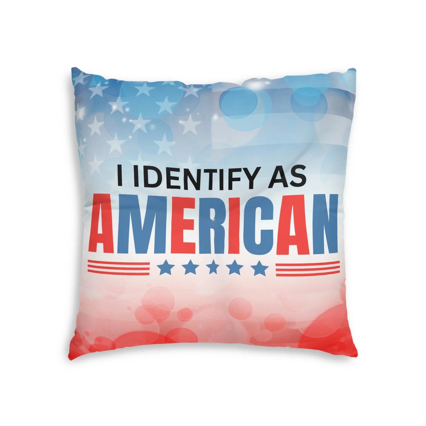 Patriotic Tufted Floor Pillow - I Identify as American