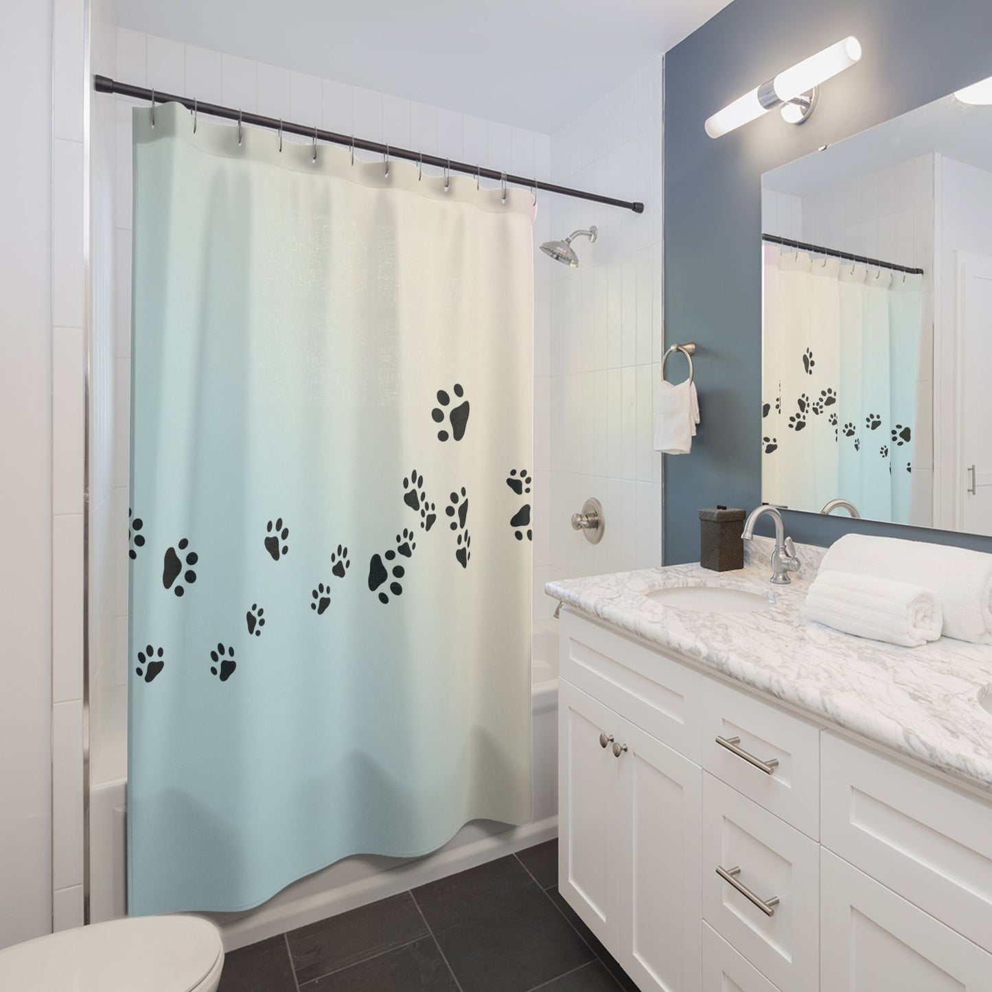 Paw Print Shower Curtain - Pet Lover's Home Decor