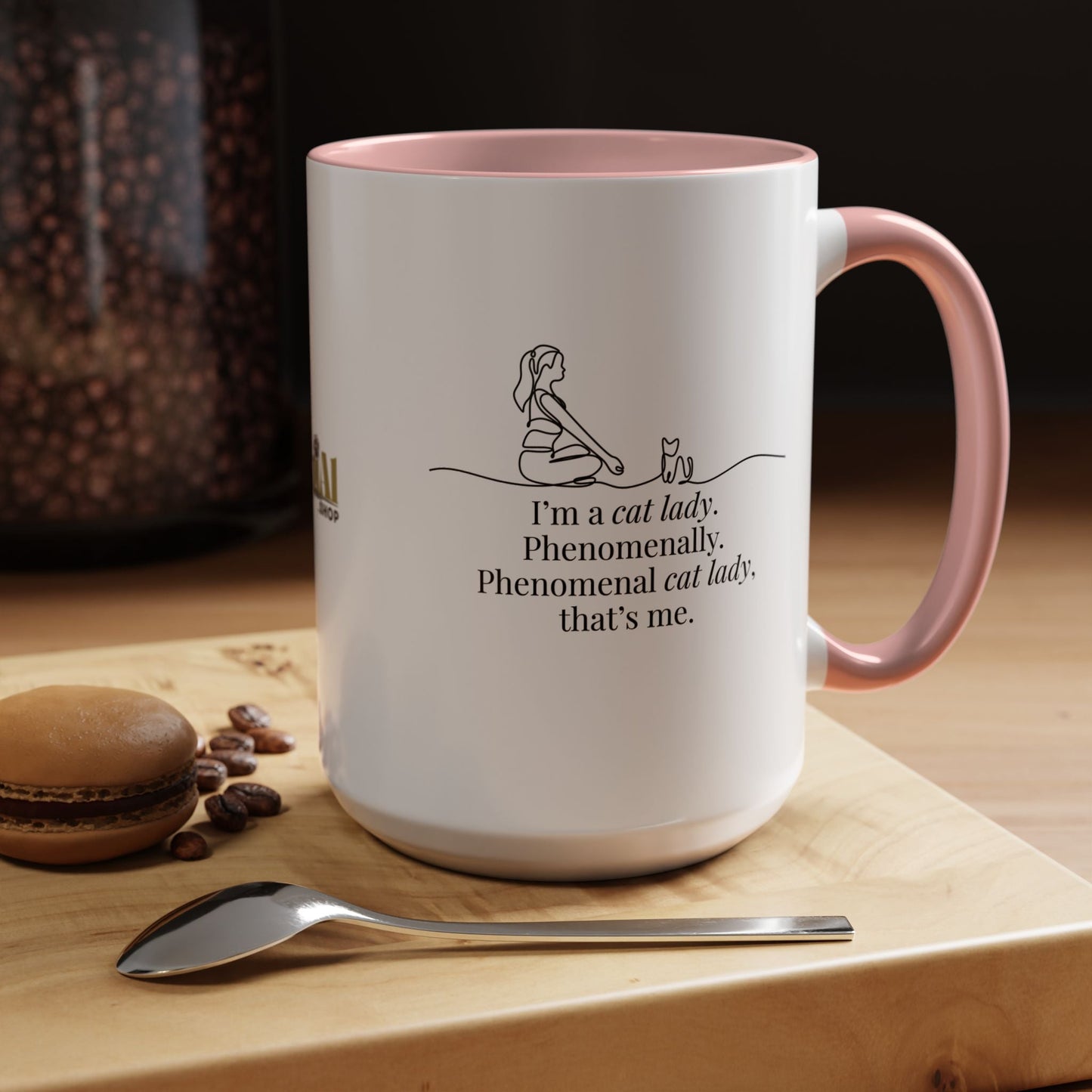 Phenomenal Cat Lady Accent Coffee Mug - Perfect for Cat Lovers