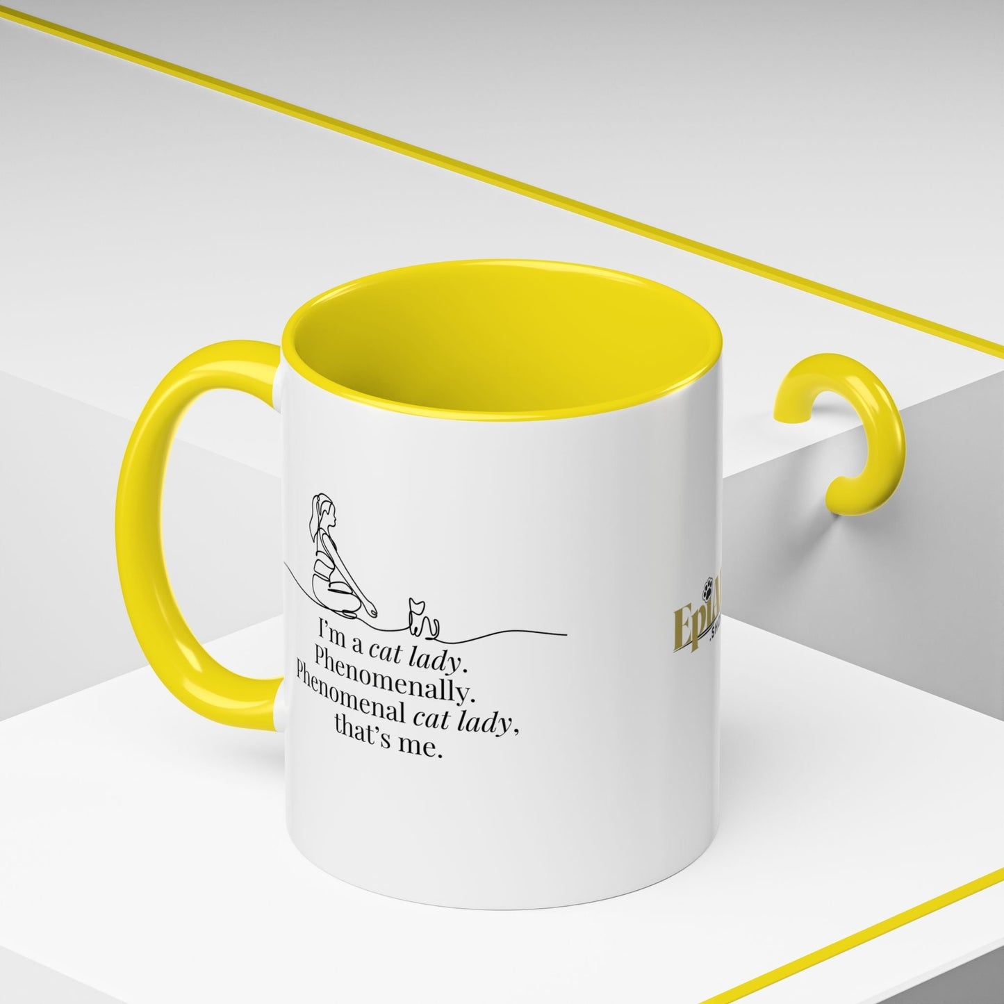 Phenomenal Cat Lady Accent Coffee Mug - Perfect for Cat Lovers