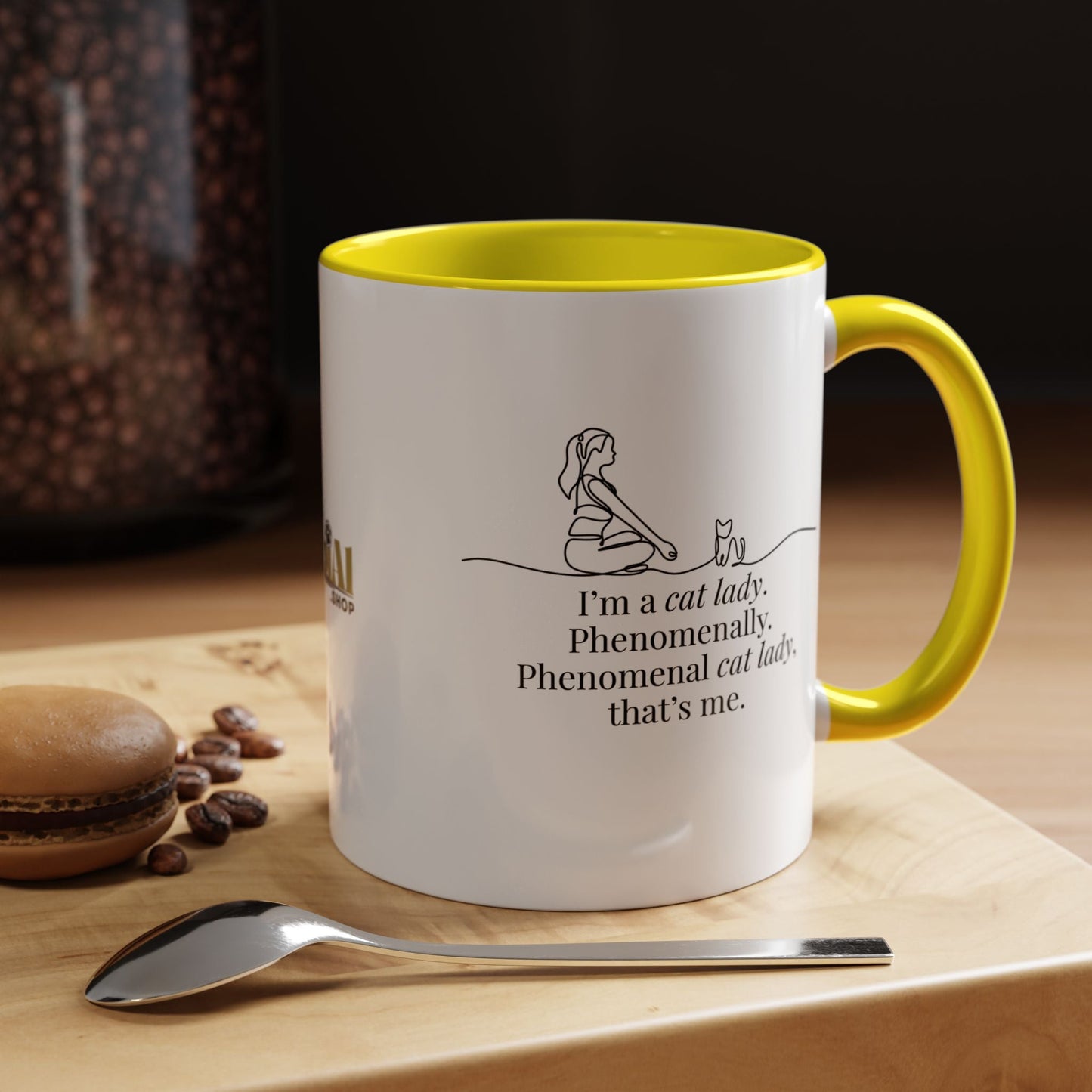 Phenomenal Cat Lady Accent Coffee Mug - Perfect for Cat Lovers