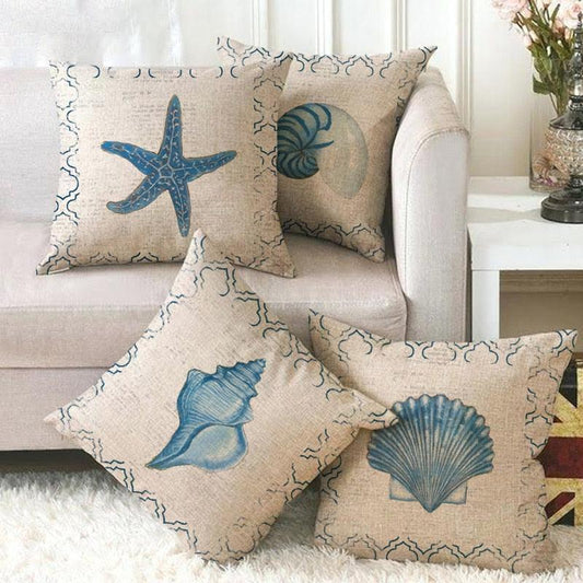 Pillowcase Sofa Cushion Cover Decoration Linen Pillow Case Higher Quality Marine Sea Life Pillow Covers Cases Super Soft Square Cushion Decorative Pillow Pattern Sofa Pillow Cover Couch Pillow 45x45CM