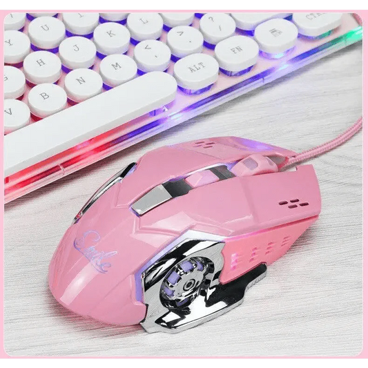 Pink Girly Gaming Mouse 3200DPI Backlight Adjustable 4 Level DPI Wired Women's Mice For Gamers