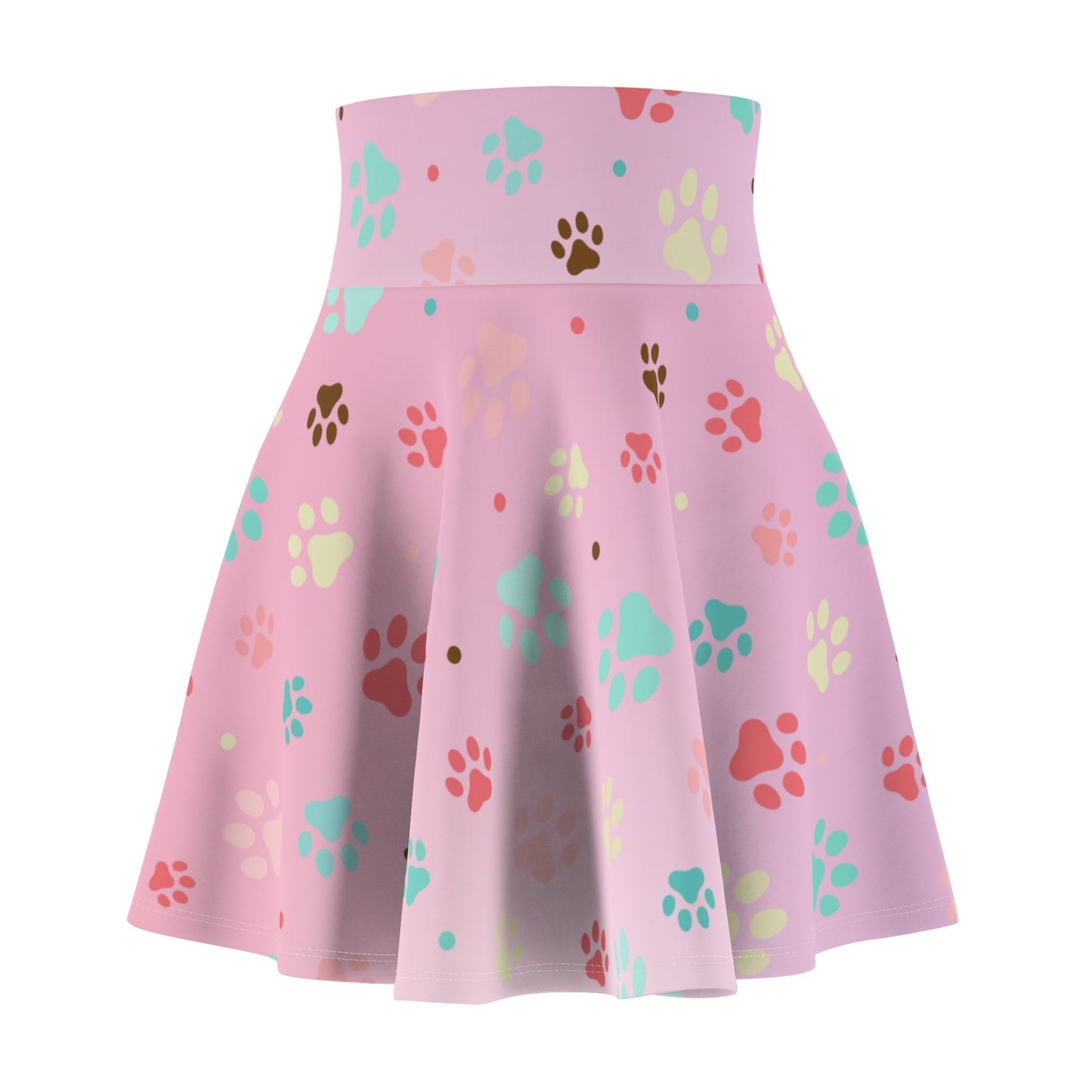 Pink Pet Paw Print Skater Skirt - Cute & Fun for Animal Lovers