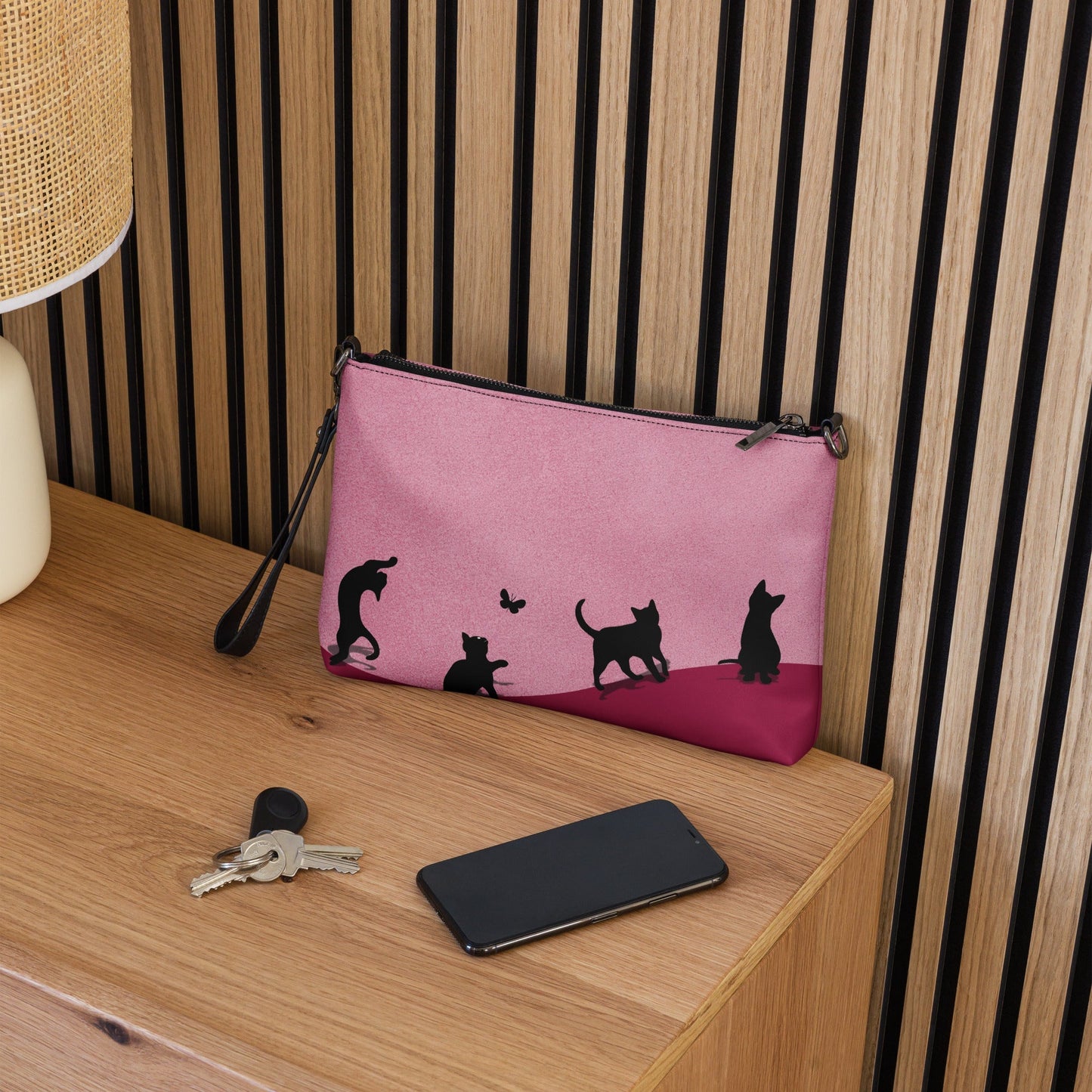 Cat Silhouette Convertible Crossbody Bag