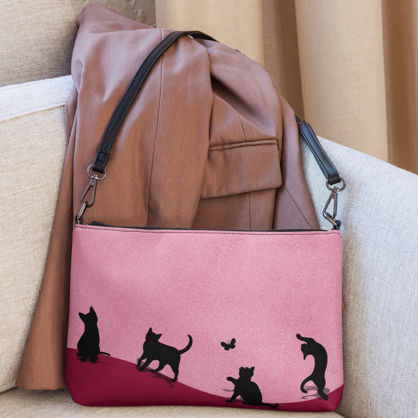 Cat Silhouette Convertible Crossbody Bag