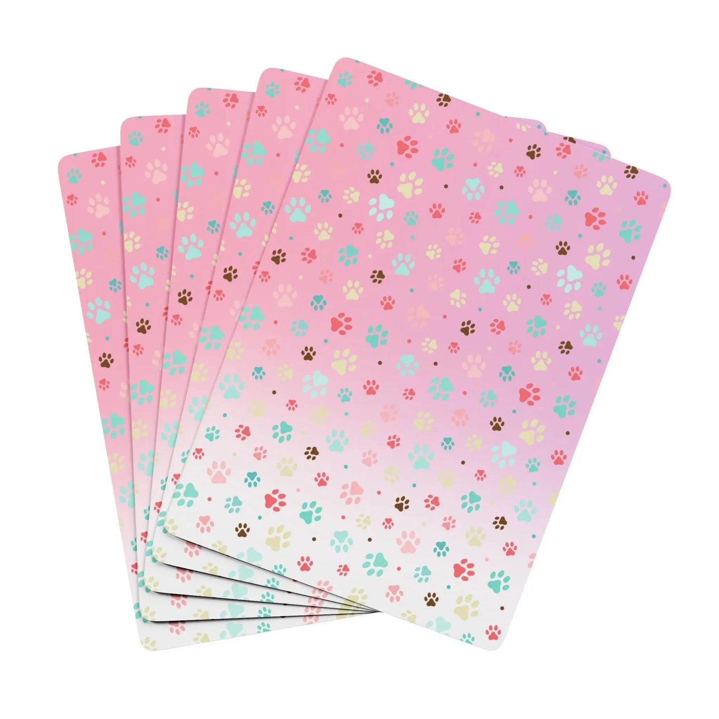 Poker Playing Cards with Pet Paw Print Design