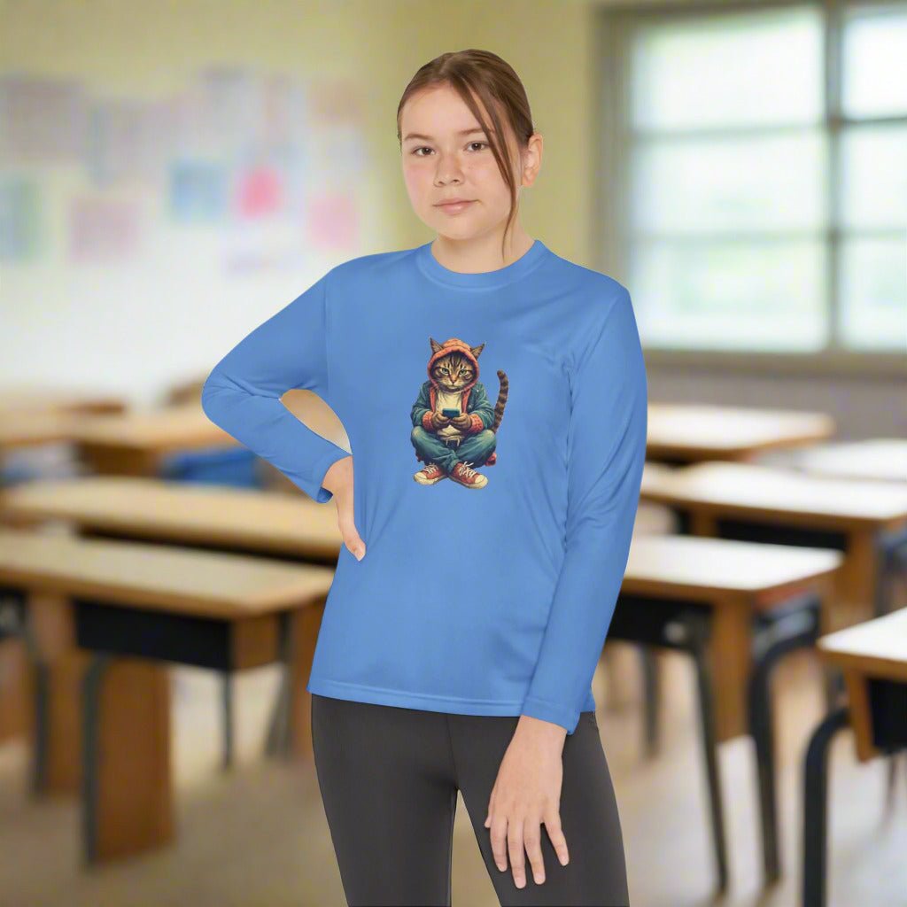 Cat Lover Youth Long-Sleeve Competitor Tee