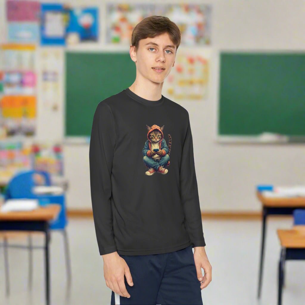 Cat Lover Youth Long-Sleeve Competitor Tee