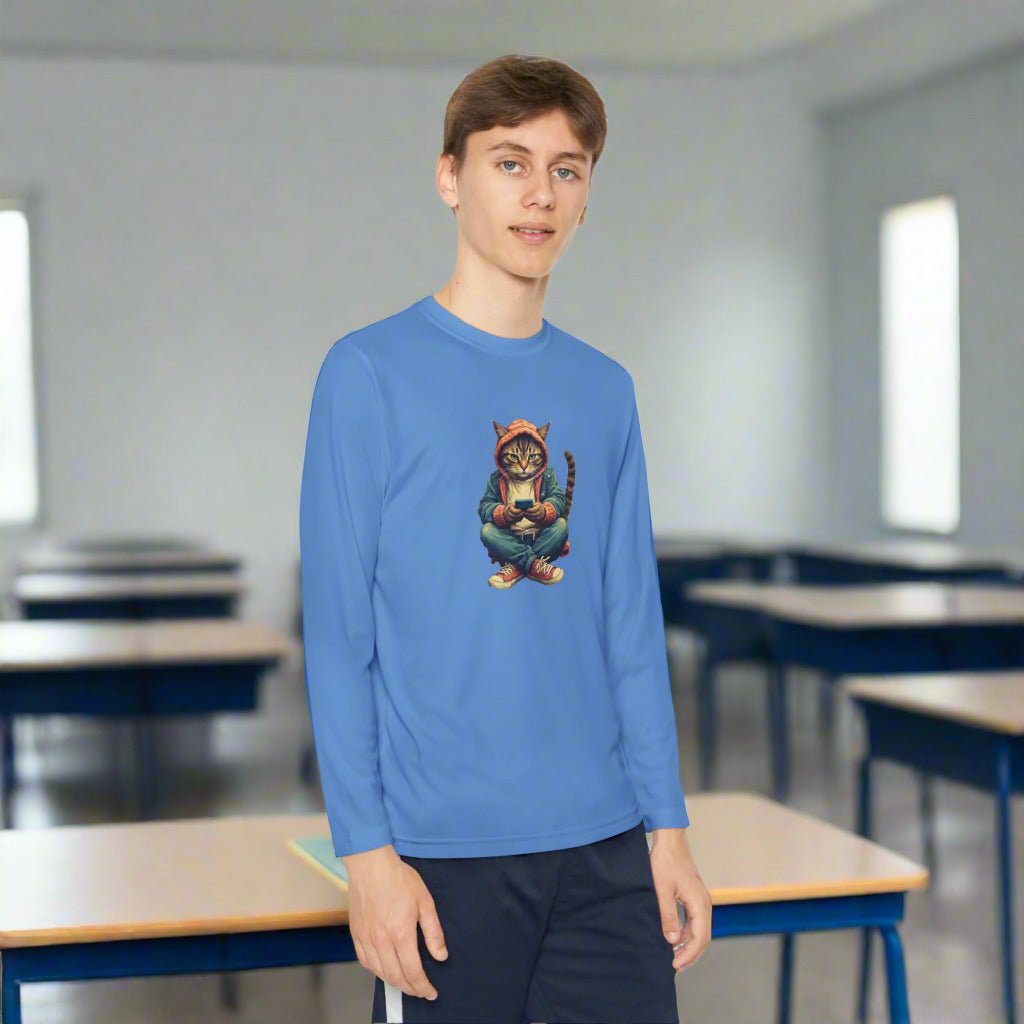 Cat Lover Youth Long-Sleeve Competitor Tee