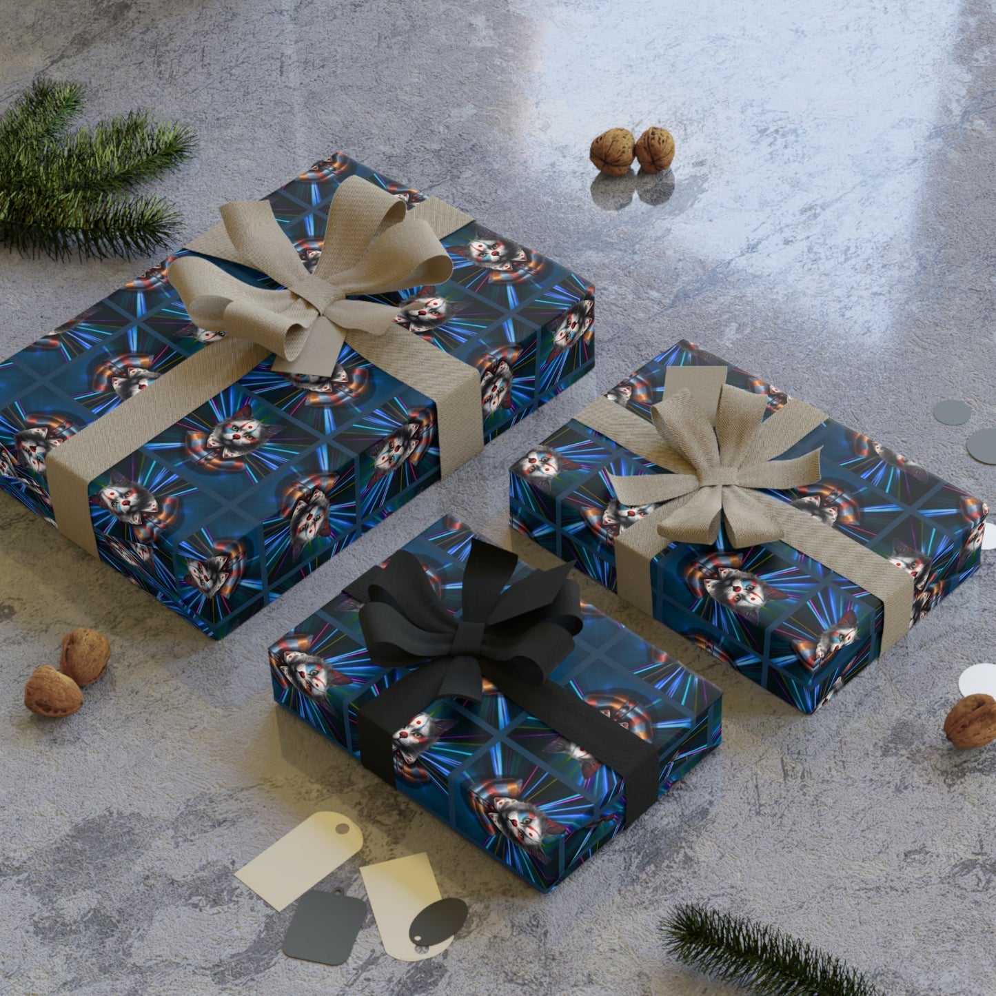 Premium Cat Clown Design Gift Wrapping Paper Roll