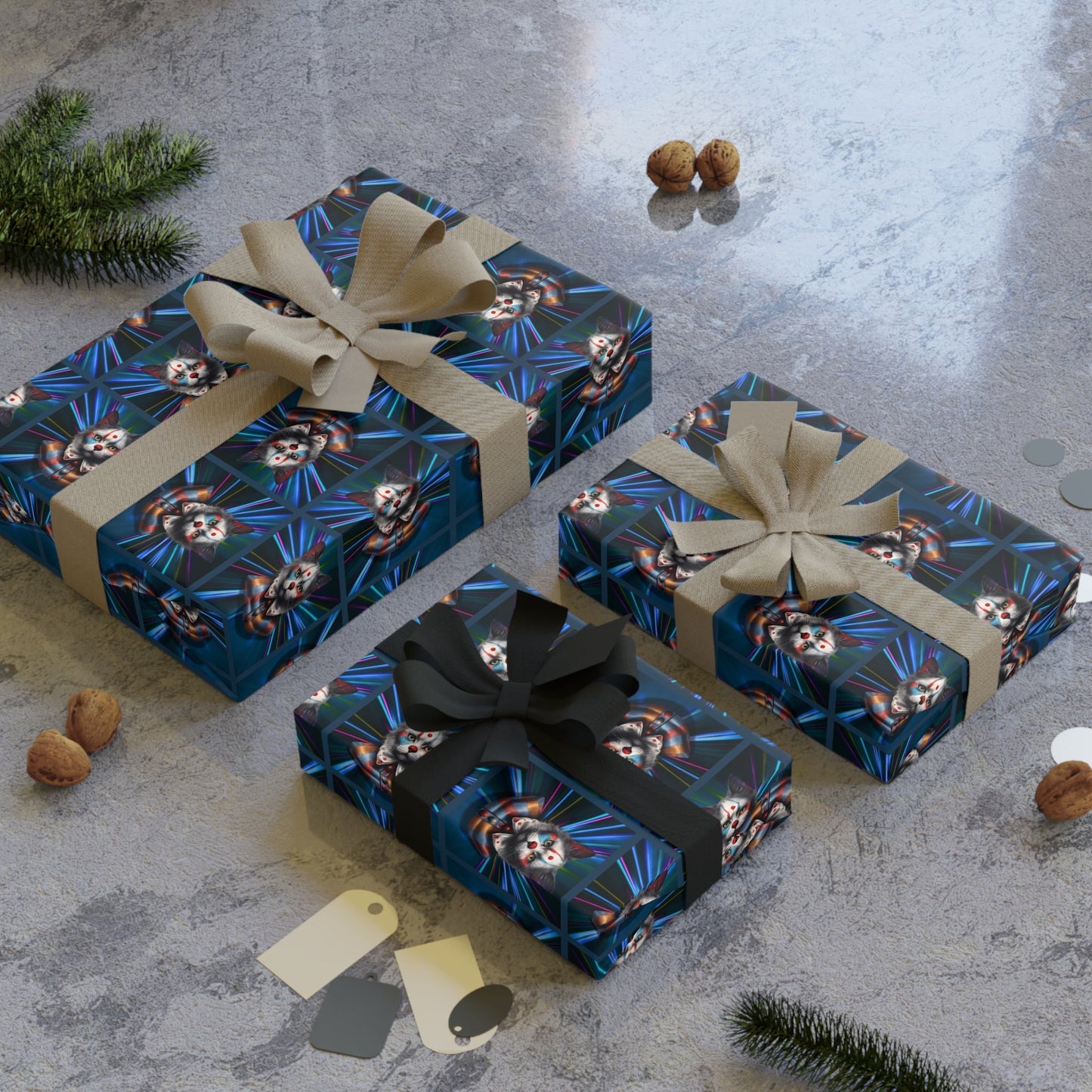 Premium Cat Clown Design Gift Wrapping Paper Roll