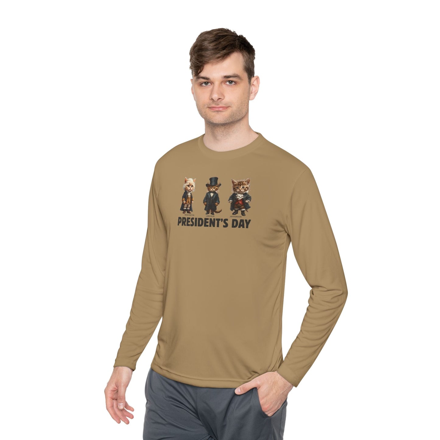Presidents Day Kittens Long-Sleeve Tee for Unisex Comfort
