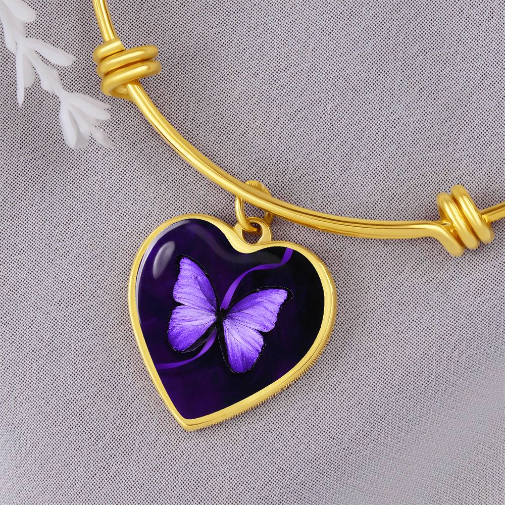 Purple Butterfly Seizure Awareness Bracelet
