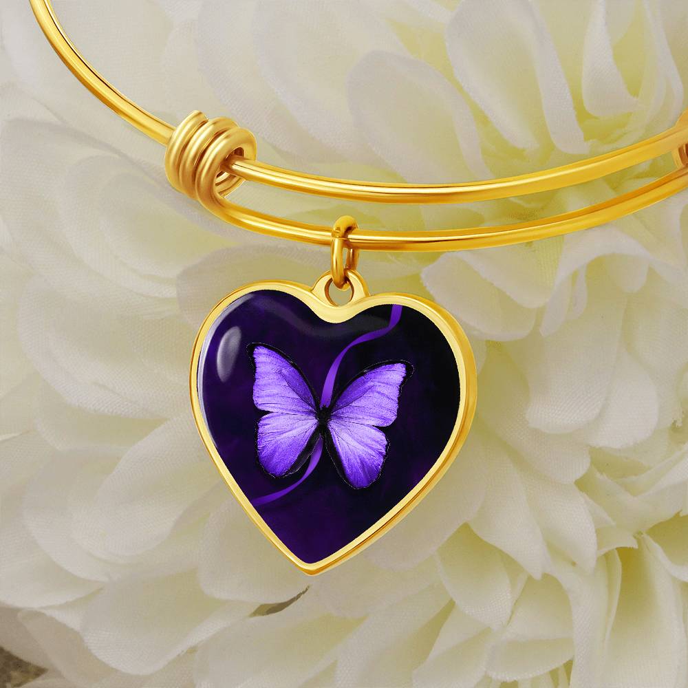 Purple Butterfly Seizure Awareness Bracelet
