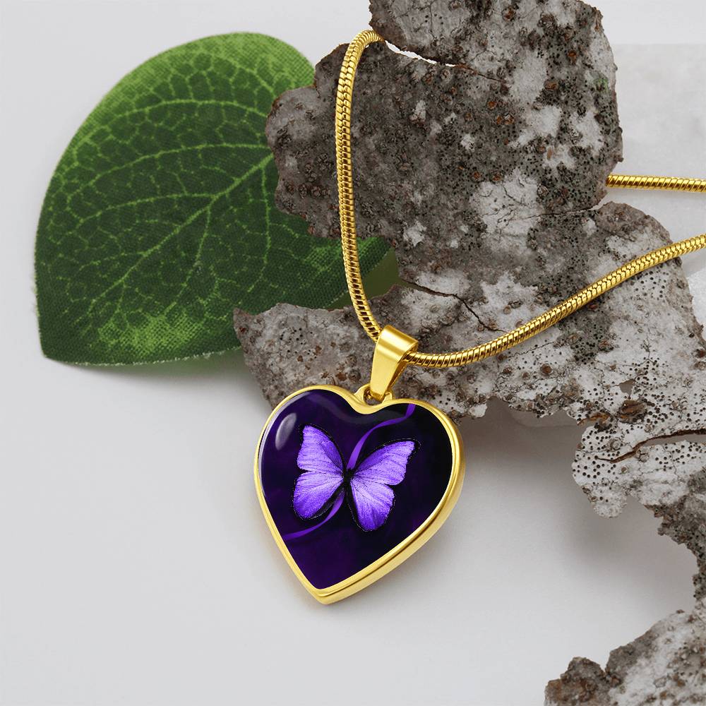 Purple Butterfly Seizure Awareness Necklace